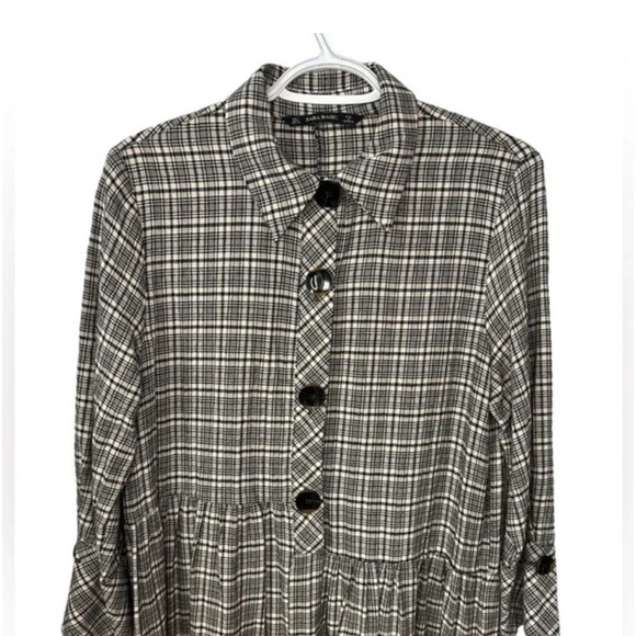 Zara Black Plaid Midi Dress - Picture 4 of 8